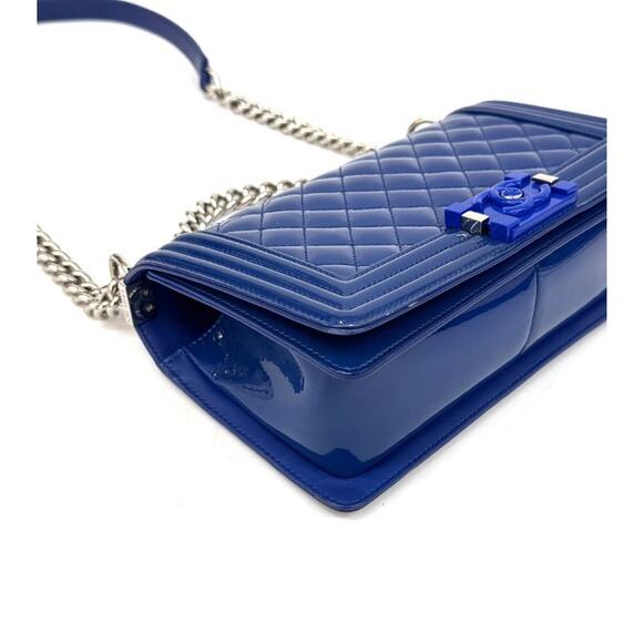 CHANEL Medium Blue Patent Boy Bag C-A23452 - Picture 10 of 10